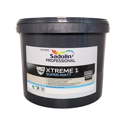 Фарба на водній основі Sadolin Professional Xtreme 1 для стелі, біла, BW, 10 л