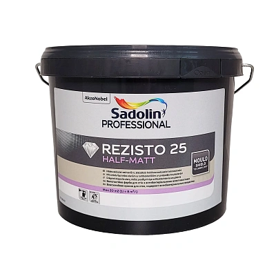 Акрилова фарба Sadolin Professional Rezisto 25 для стін, вологостійка, біла, BW, 2.5 л