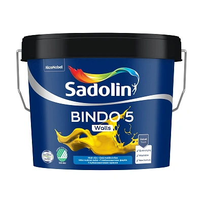 Емульсійна фарба Sadolin Bindo 5 для стін, безбарвна, BC, 2.33 л