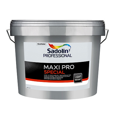 Заповнювальна легка шпаклівка Sadolin Professional Maxi Pro Special для стін і стелі, світло-сіра, 10 л