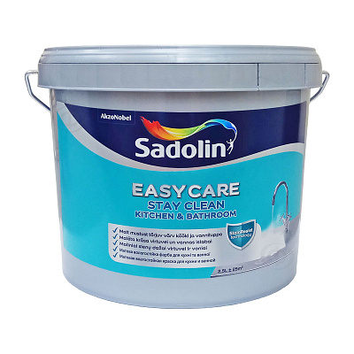 Акрилова фарба Sadolin EasyCare Kitchen&Bathroom для стін та стелі, вологостійка, безбарвна, BC, 2.33 л