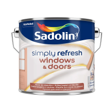 Sadolin Simply Refresh Windows & Doors - напівматова фарба нового покоління «два в одному» для вікон і дверей, біла, база BW, 2.5 л Sadolin Simply Refresh Windows & Doors - напівматова фарба нового покоління «два в одному» для вікон і дверей, біла, база BW, 2.5 л