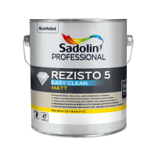Sadolin Professional Rezisto 5 - глибокоматова брудовідштовхувальна акрилова фарба для стін, біла, база BW, 2.5 л Sadolin Professional Rezisto 5 - глибокоматова брудовідштовхувальна акрилова фарба для стін, біла, база BW, 2.5 л