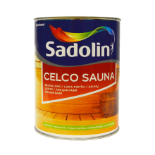 Sadolin Celco Sauna - напівматовий лак на водній основі для лазень та саун, безбарвний, база BC, 1 л Sadolin Celco Sauna - напівматовий лак на водній основі для лазень та саун, безбарвний, база BC, 1 л