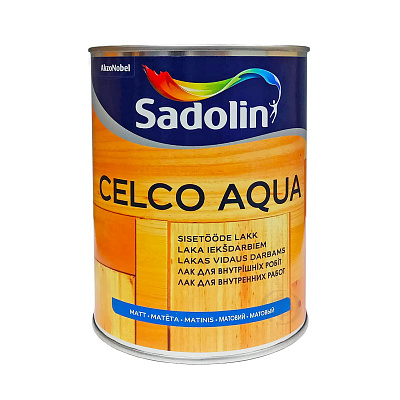 Лак на водній основі Sadolin Celco Aqua для стін та стелі, матовий, безбарвний, BC, 1 л