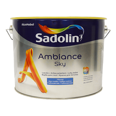 Латексна фарба Sadolin Ambiance Sky для стелі, біла, 10 л