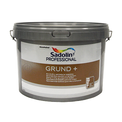 Ґрунтувальна фарба на водній основі Sadolin Grund+ для стін та стелі, біла, BW, 2.5 л