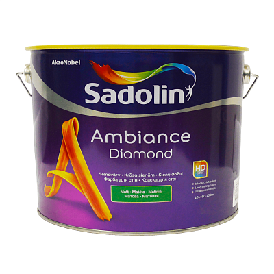 Акрилова фарба Sadolin Ambiance Diamond для стін та стелі, безбарвна, BC, 9.3 л