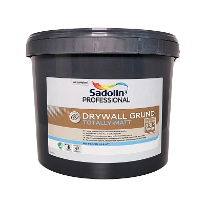 Ґрунтувальна фарба на водній основі Sadolin Professional Drywall Grund для стін та стелі, біла, BW, 10 л