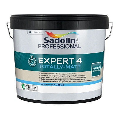 Акрилова фарба Sadolin Professional Expert 4 для стін та стелі, безбарвна, BC, 9.3 л